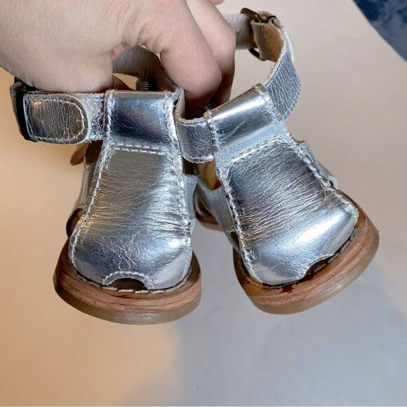 H By Hudson London Silver leather strappy buckle gladiator sandals -40/US 9 - Picture 8 of 13
